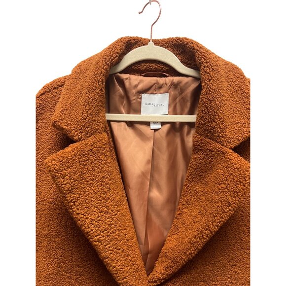 Daily Ritual Brown Oversized Winter Teddy Coat - Picture 6 of 12